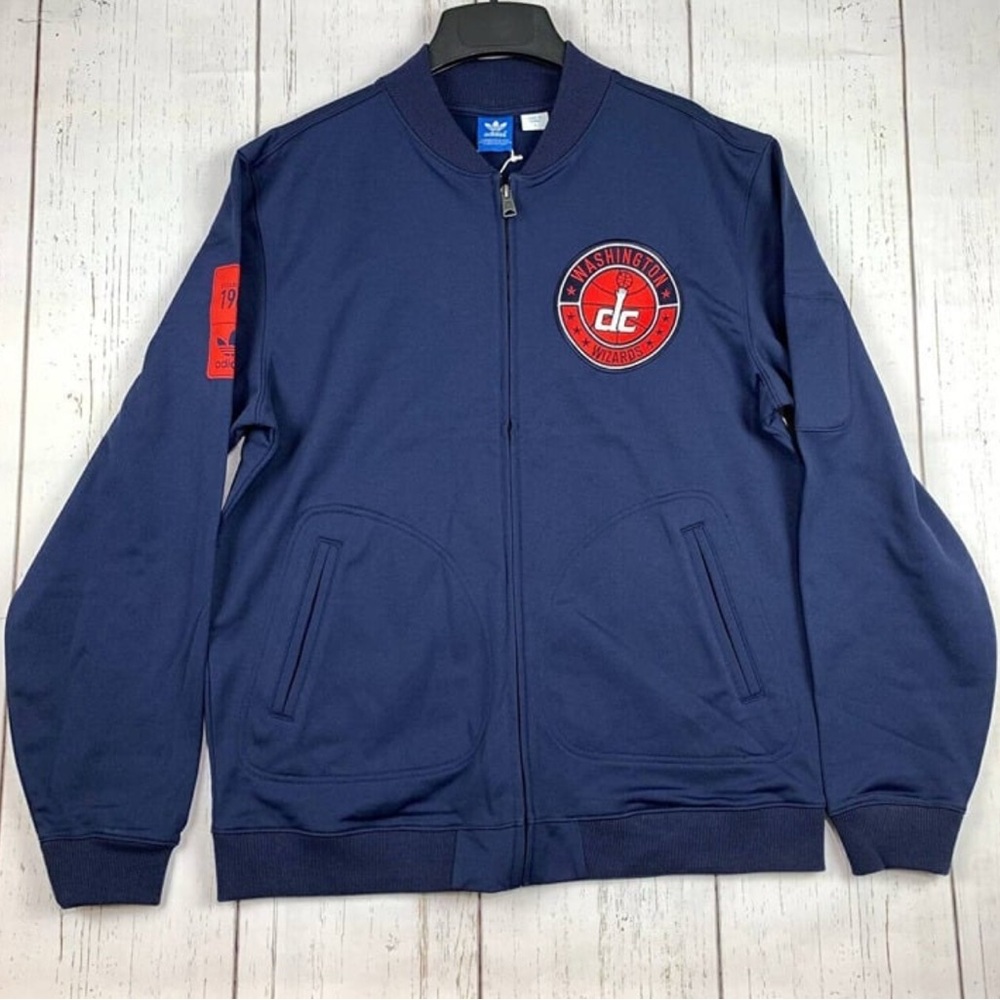 Washington Wizards DC NBA Large Adidas Varsity Full-Zip Sweatshirt New Adult
